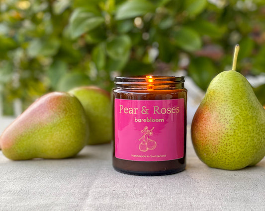 Pear & Roses scented candle, Artisan Swissmade candle