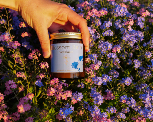 Blooming Rain scented candle, Artisan handmade soy candle